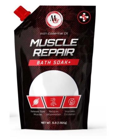 Muscle Repair Bath Soak   Muscle Repair Bath Salts with Essential Oils   Dead Sea Bath Salts for Muscle Relief  Soreness  Fatigue   Relaxing Bath Soak for Recovery and Circulation (3 lb) 3 Pound