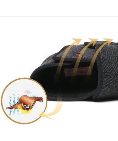 Men's Breathable Lightweight Diabetic Slippers - Adjustable Easy On/Off Anti-Slip Shoes with Arch Support for Bunions & Arthritis - Grey - Buy Online on GoSupps.com