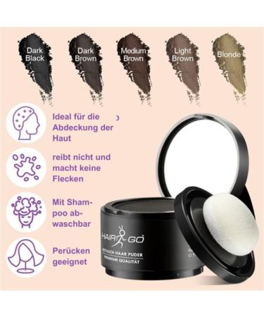  HAIR GO Root Powder Concealer Hair Thickening Powder for Women Men Waterproof Makeup Hiding Roots Natural Powder (4g) (White) - Buy Online on GoSupps.com