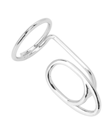 Finger-nail cover ring delicate stylish finger nail ring unique shape for festival party for dating meetings for women (3044 platinum)