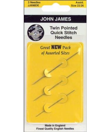 Colonial Needle Twin Pointed Quick Stitch Tapestry Hand Needles, Size 24, 3-Pack