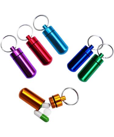 Purple Pill Organizer - Mini Stainless Steel Pill Box Keychain for Travel Waterproof & Durable - Ideal for Camping & Outdoor Adventures - Buy Online on GoSupps.com