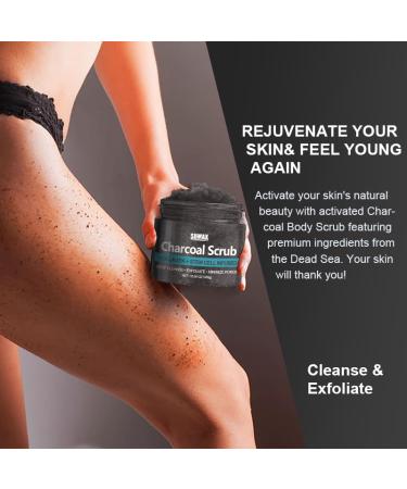 Charcoal Body Scrub Deeply Cleanses Pores Removes Blackheads and Acne Gentle Exfoliation Suitable for Face and Body 300g Charcoal Scrub - Buy Online on GoSupps.com
