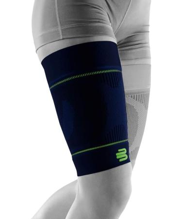 BAUERFEIND Men's Sports Compression Thigh Brace - Navy Blue - M EU | Optimal Support & Performance - Buy Online on GoSupps.com