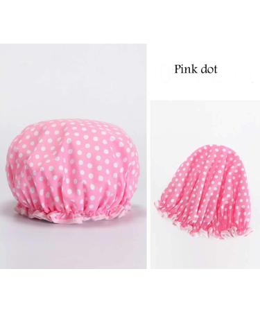 Dusenly 2 Pack Waterproof Shower Caps Polka Dot Spa & Salon Hat for Women & Girls Double Layer Bath Caps - Buy Online on GoSupps.com