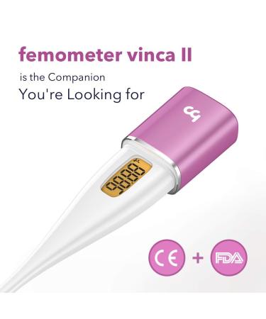 Smart Basal Body Thermometer - LED Fertility Tracker Automatic Data Recording Easy to Use Purple | Femometer App Compatible - Buy Online on GoSupps.com