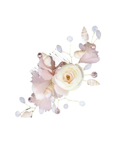 Mikinona Bridal Hair Comb Floral Hair Comb Bride Hair Side Comb Flower Bride Hair Comb Flower Hair Comb Wedding Hair Accessories Hair Insert Comb Bridal Hair Accessories Wedding Hair Comb