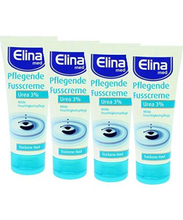 Elina Urea Foot Cream 75ml sensitive 3% in tube pack of 4