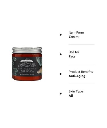Farmstead Apothecary Fig & Honey Face Cream 4 oz | Nourishing Formula - Buy Online on GoSupps.com
