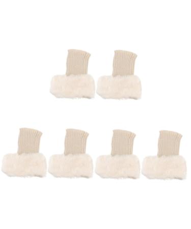 Besportble 3 pairs boot covers from fur fluffy leg cuffs short leglings for boots knitted boots