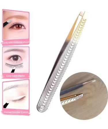 Slanted Stainless Steel Eyebrow Tweezers - Anti-Skid Sharp Tweezers for Facial Hair - Buy Online on GoSupps.com