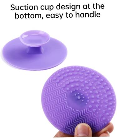 Makeup Brush Cleaner Mat Round Makeup Brush Cleaner Pad Silicone Brush Cleaner Brush Clean Pad for Makeup Tool Clean Purple - Buy Online on GoSupps.com