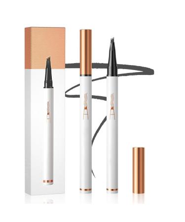2024 Upgrade Magic Eyebrow Pencil 3D Waterproof Microblading Eyebrow Pencil Contouring Pen 4-Tip Eyebrow Pencil for Natural Eyeliner Makeup Eyebrow Microblading Pen (Light Brown) Grey