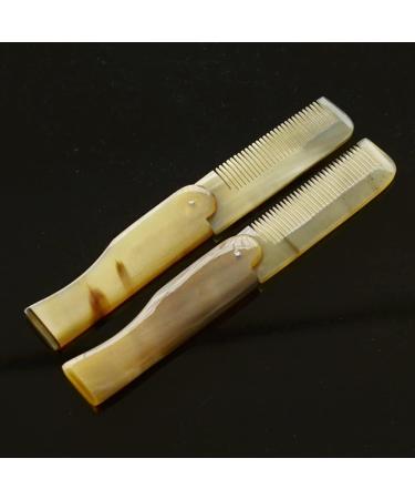 Yak Horn Foldable Beard Comb for Men and Women - Pocket Size Fine Tooth Mustache and Hair Comb - Buy Online on GoSupps.com