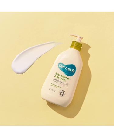 Derma B Fresh Moisture Body Lotion 400ml | Intensive Hydration & Fast-Absorbing Korean Skincare with Hyaluronic Acid | Long-Lasting Scent & Natural Deodorant Cream - Buy Online on GoSupps.com