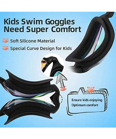 Aegend Kids Swim Goggles - Pack of 2 for Boys & Girls Age 3-9, Aqua & Bright Rose - Swimming Goggles for Children - Buy Online on GoSupps.com