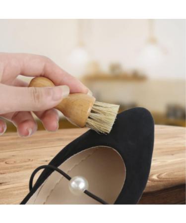 2-Piece Shoe Polish Applicator Brushes with Wooden Handle - Strong Bristles Pig Hair Brush for Shoes Care - Buy Online on GoSupps.com