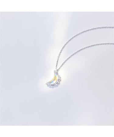 WIPPWER Necklace Charming Moon Shape Pendant Necklace Silver Clavicle Chain for Girlfriend Necklaces for Women - Buy Online on GoSupps.com
