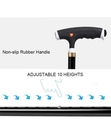 Adjustable Crutches Canes Aluminum Alloy Walking Stick Adjustable Multifunction Lightweight Non-Slip Elderly Crutch with Flashlight Handmade Smooth Sailing - Buy Online on GoSupps.com