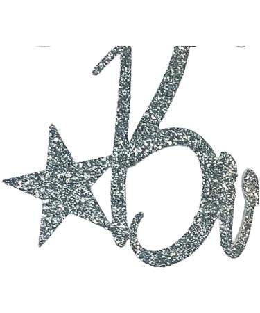 Glittered Elegance Happy 60th Birthday Glittered Cake Topper - Party Supplies Decorations Decor (60th Birthday Silver) Silver 60th Birthday - Buy Online on GoSupps.com