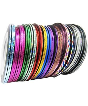 32Pcs Mixed Colors Nail Rolls Striping Tape Line DIY Nail Art Tips Decoration Sticker Nails Care Comfortable and Environmentally Useful and practical - Buy Online on GoSupps.com