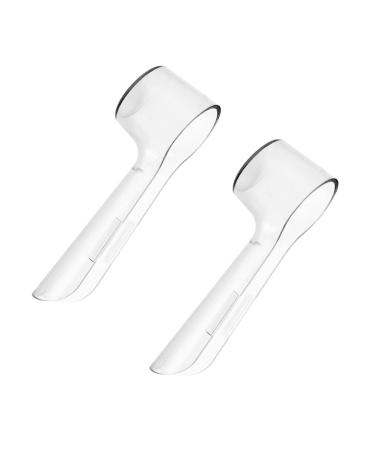 MELTU 2 Pcs Toothbrush Head Covers Toothbrush Cover Caps Compatible with Oral B Electric Toothbrush Round Heads (White 2)