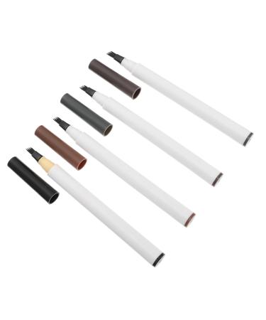 BIUDECO 4pcs Four Forked Eyebrow Pencil Eyebrow Cosmetics Eyebrow Pencil Brown Finger Holder Protector Abs