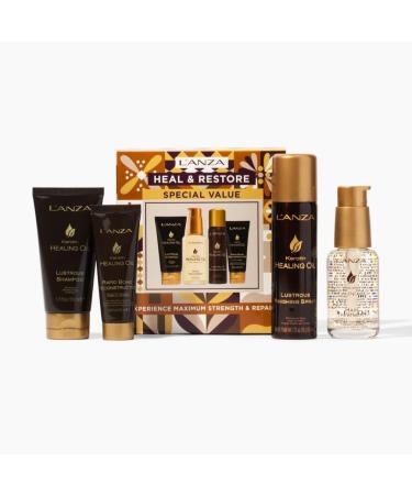 L ANZA Keratin Healing Oil Sampler Kit | Travel Size Hair Treatment & Repair Products | 1.7 Fl Oz Gift Box - Buy Online on GoSupps.com