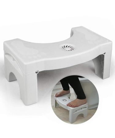 7" Folding Squatting Toilet Stool Plastic Non-Slip Foldable Bathroom Stools Toilet Step Stool Kids Comfortable Squat Aid Stool with Aromatherapy Clean Toilet Air