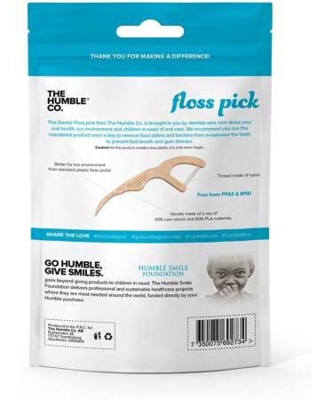 Humble Natural Dental Floss Picks - Eco-Friendly Dental Floss Sticks | 200 Pieces | Sustainable Oral Care - Buy Online on GoSupps.com