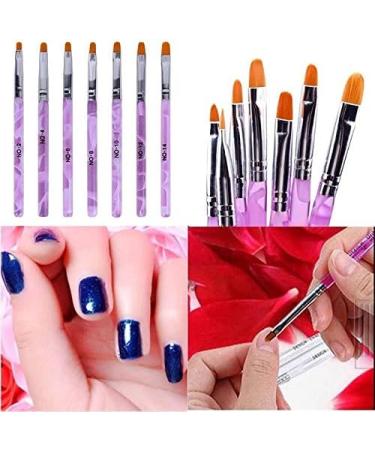 Mautacly 7Pcs Acrylic Nail Art Pen Tips UV Painting Brush with Drill Pen and Brush - Buy Online on GoSupps.com