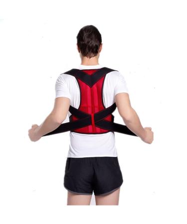 Back Brace Lumbar Support Belt Waist Backbrace Posture Corrector Shoulder Neck Brace Waist-Support Breathable Fabric Lower and Upper Back Pain Relief (Color : Black Size : Small) (Red X)