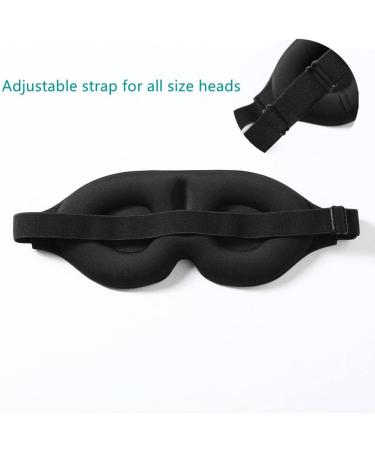 Tim & Tina 3D Sleep Eye Mask Blindfold - Light Blocking Soft Covers for Men Women, Adjustable Strap, Ideal for Travel, Nap, Yoga - 3D Black - Buy Online on GoSupps.com