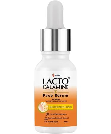 Lacto_Calamine. Vitamin C Face Serum with 98% Pure Vitamin C Complex | 30ml | Glowing Skin with Niacinamide | Vitamin C Serum For Dark Spots Reduction & Moisturization | Pollushield Vitamin E B3 & B5 - Buy Online on GoSupps.com