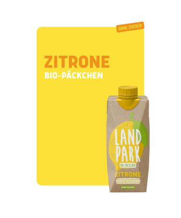Landpark Bio-Refresher Drink Lemon | Organic Sugar-Free | 12 x 0.5L Tetra Pak | No Carbon Dioxide | Pfand-Free | 6L Pack - Buy Online on GoSupps.com