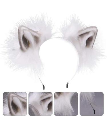 Lurrose Bunny Suit 1Pc Cat Fox Faux Ears Headband Fox Ear Hair Band Fluffy ear Hair Hoop for Women Girls Daily Decoration and Party Bunny Ears Headband Grey - Buy Online on GoSupps.com
