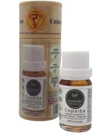 Nativilis Copaiba Balsam Essential Oil 10ml - 100% Natural Copaifera Officinalis - GC/MS Tested Therapeutic Oil - Buy Online on GoSupps.com