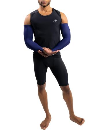 CompressionZ UV Protection Arm Sleeves Navy | Men & Women Elbow Compression Sleeve - Buy Online on GoSupps.com
