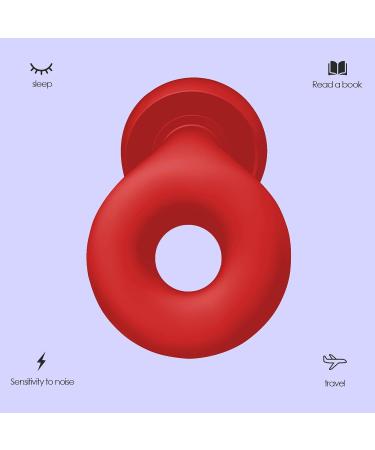 Waymaytecy Reusable Earplugs for Noise Reduction | Soft Silicone Hearing Protection for Sleep Travel Work & More (Red) - Buy Online on GoSupps.com
