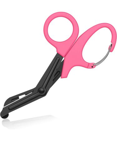 Titanium Bandage Shears Scissors EMT and Trauma Shears Bent Stealth Black Coated for Nurses Students Emergency Room (Pink 15cm) Pink 15cm