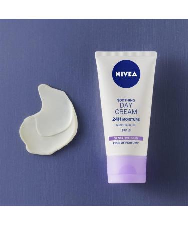NIVEA Sensitive Day Cream (50 ml) SPF 15 Moisturizer for Sensitive Skin - Summer Skin Care Essential - Buy Online on GoSupps.com