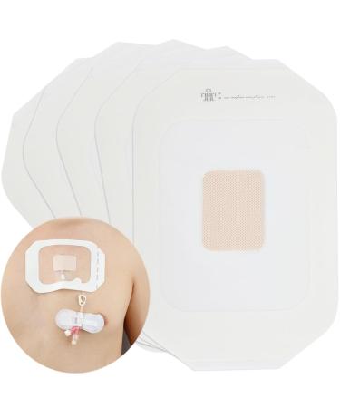 Chemo Port Shower Cover | Chest Catheter PICC Line Waterproof Transparent Film Island Dressing with Non Stick Pad | Wound Cover Bandage | PD Dialysis Tube Protector Frame Style | 4"x4.75" (Pack of 10) 10Pcs