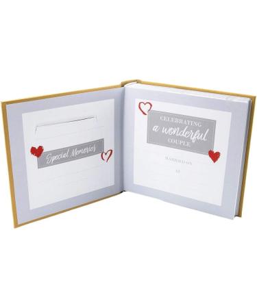 Golden 50th Wedding Anniversary Photo Album - Personalizable Double Heart Decoration - Haysom Interiors - Buy Online on GoSupps.com