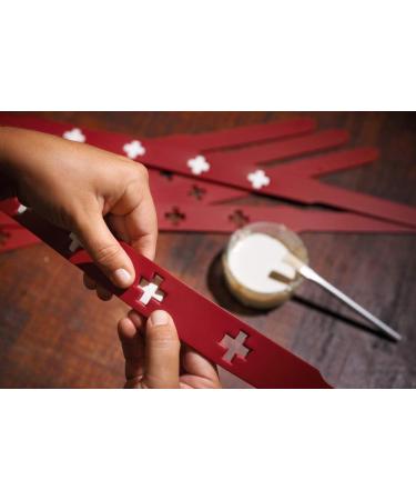 HUNTER SWISS Dog Collar - High Quality Leather with Swiss Cross | Red/Black Size 42 (SM) - International Shipping Available - Buy Online on GoSupps.com