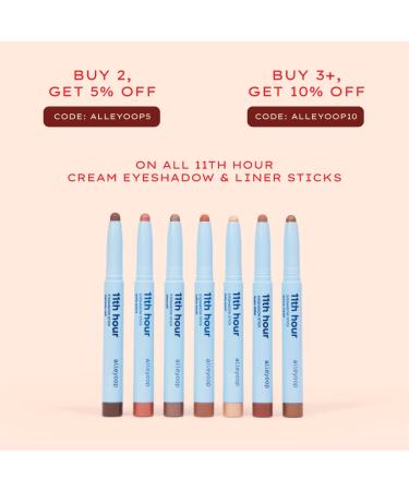 Alleyoop 11th Hour Charcolit Cream Eyeshadow Stick - Smudge-proof & Crease-proof for 11+ Hours - Travel-Friendly, Cruelty-Free & Vegan - Buy Online on GoSupps.com