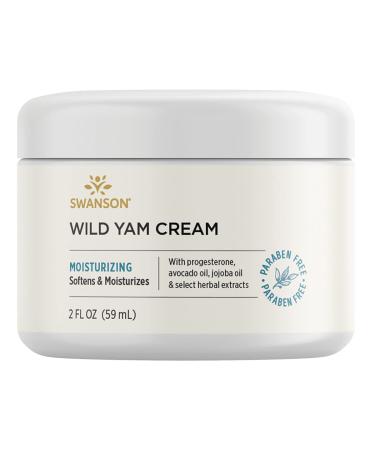Swanson Wild Yam Cream - Formula for Women Promoting Perimenopause & Menopause Support - Women's Health Balm w/No Parabens for Comfort & Wellness - (2 fl. oz. Jar) 1