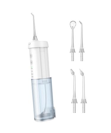 NewWay Water Dental Flosser for Teeth Portable and Rechargeable Oral Irrigator with 4 Flossing Tips Waterproof Teeth Cleaner Picks for Home Travel