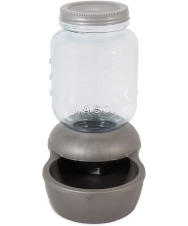 Petmate Mason Inspired Replendish Gravity Waterer 0.5-4 Gallons in Silver - Ideal Water Dispenser for Dogs and Cats - Buy Online on GoSupps.com