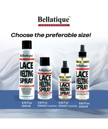 Lace Melting Spray (6.67 oz) - Maximum Hold. Flawless Edges Quick & Easy Fast Drying Humidity Resistant Sweat Resistant All Day Hold Quick Drying Flake Free Easily Removed. 6 oz - Buy Online on GoSupps.com
