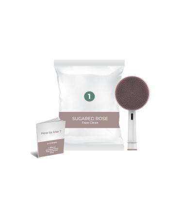 Sugared Rose Face Clean CANDORE Brush Head - 4 in 1 Anti-Aging, Cleansing, Exfoliating, Makeup Remover - Compatible with Oral B electric toothbrush